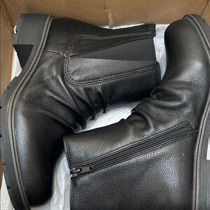 Clarks Black Textured Ankle Booties